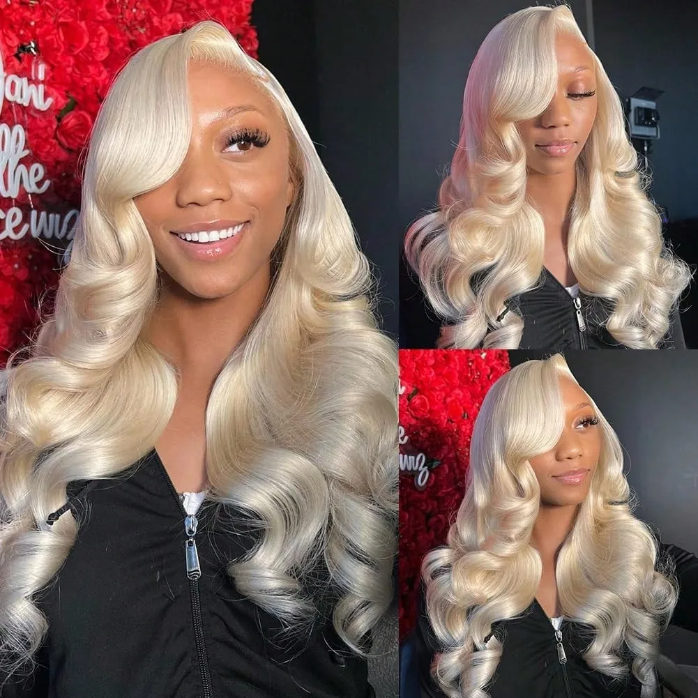613 13x6 Lace Front Wig Human Hair 40 Inch Wig Human Hair  Body Wave Lace Front Wigs Pre Plucked 613 Blonde HD Lace Frontal Wig
