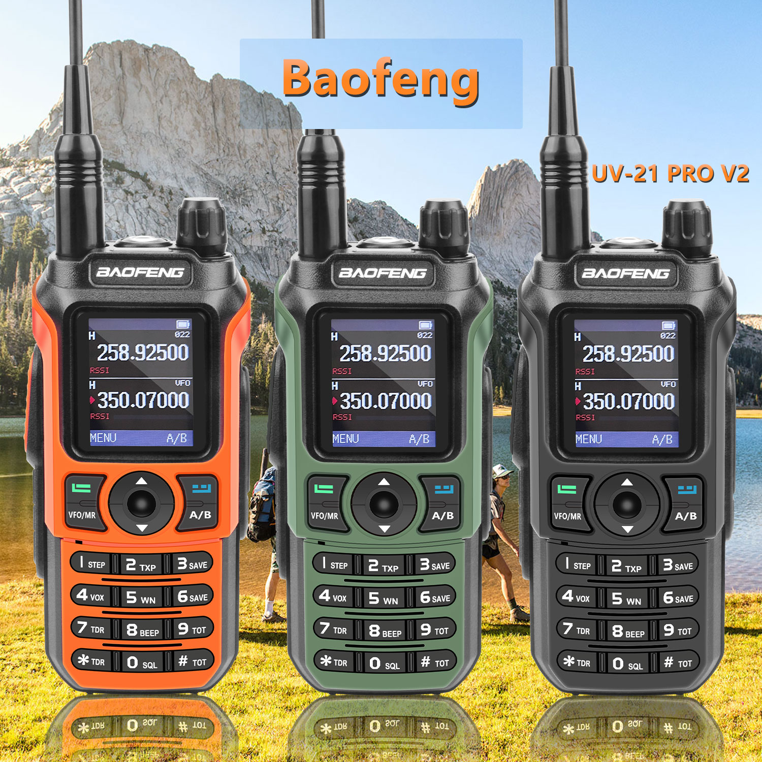 Baofeng UV-21 PRO V2 Рация Многодиапазонная любительская FM Air Band VOX Scrambler Двусторонняя радиостанция UV-21Pro V2
