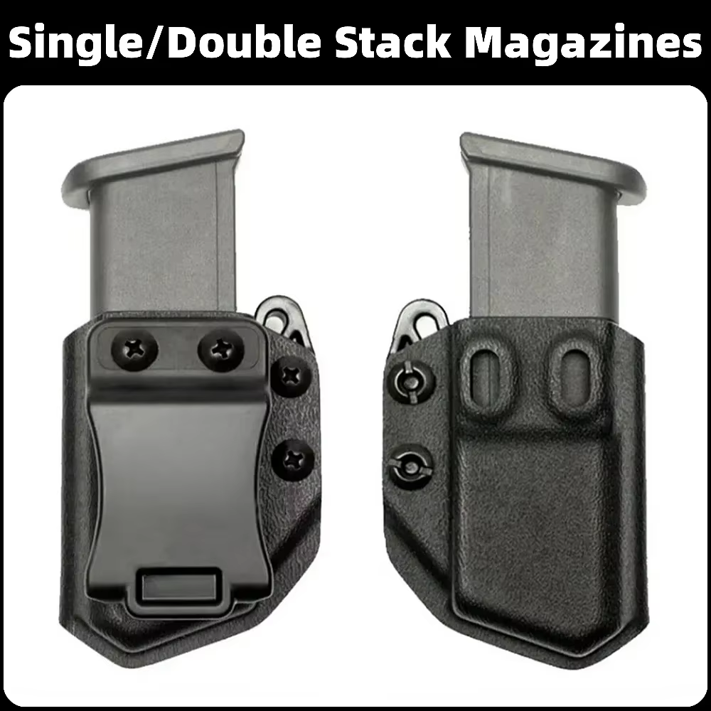 Camping 9mm universal Gürtel Clip Einzel Doppel Stapel Magazin Tasche Holster Mag Träger Halter für Pistole Pistole Outdoor Cs spiel