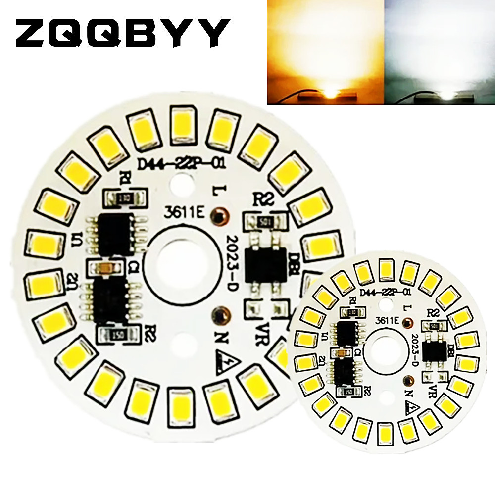 Bombilla LED, lámpara de parche, placa SMD, módulo Circular, placa de fuente de luz para bombilla, AC 220V, Chip Led, foco, lámpara LED descendente