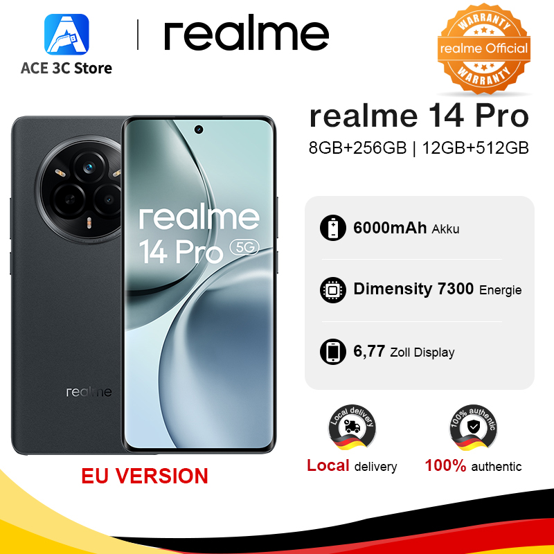 Europese versie realme 14 Pro 5G Smartphone 5G Dimensity 7300 processorchipset Sony IMX882 camera met OIS-scherm