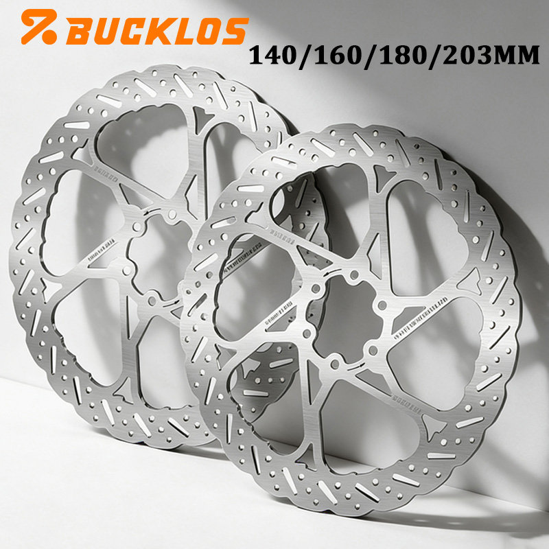 Дисковые тормозные роторы BUCKLOS для велосипедов, 140 мм, 160 мм, 180 мм, 203 мм, для гидравлических тормозов, с теплоотводом, для MTB и шоссейных велосипедов
