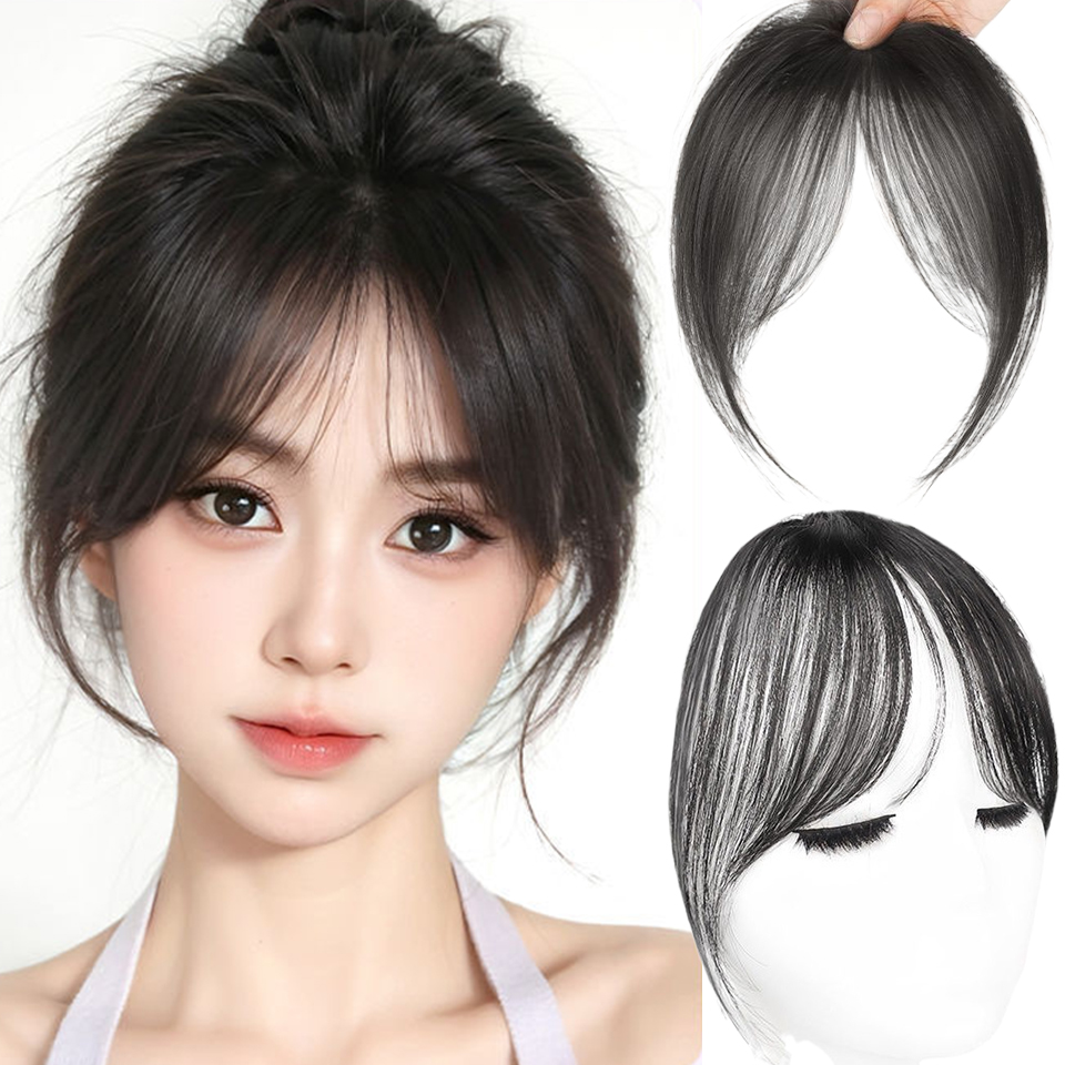 自然な人間の髪の毛の前髪,自然な髪,ヘアラインの交換,サイドバーンズ付きの手織り,ラヌゴエクステンション