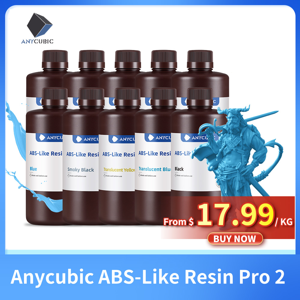 ANYCUBIC 10 กก.อัพเกรด ABS-Like Pro 2 3D เครื่องพิมพ์เรซิ่นความแข็งและความเหนียว 405nm UV-Curing มาตรฐาน Photopolymer