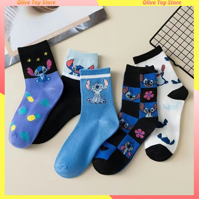Chaussettes chaudes en coton Stitch Anime pour garçons et filles, bas Midtube, poupées de dessin animé, chaussettes de sommeil, cadeaux de Noël pour enfants, CAN o & Stitch