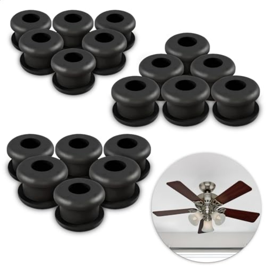 18 Pcs Kit Grommet Karet untuk Suku Cadang Kipas Angin Hunter - Grommet untuk Baling-Baling Kipas Hunter - Kit Cadangan Grommet - Karet Baling-Baling Kipas Plafon