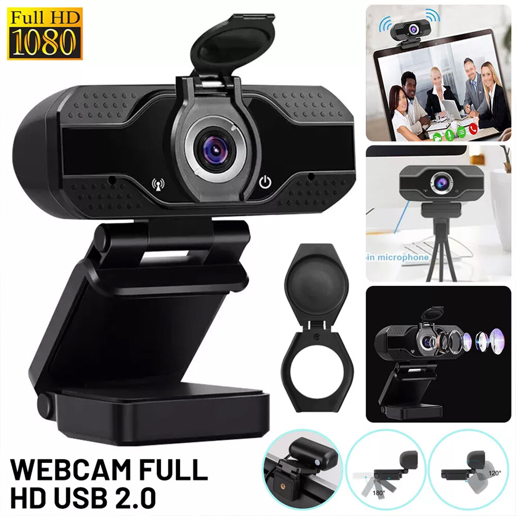 Kamera Web Full HD 1080P dengan Klip Universal Cocok untuk Laptop Desktop Monitor LCD Webcam Mikrofon Hd Penuh