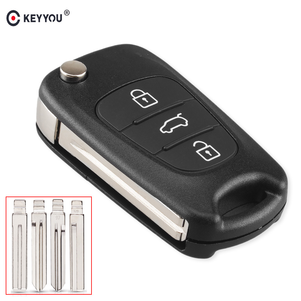 Keyyou Voor Hyundai Voor Kia K2 K5 Rio 3 Picanto Ceed Cerato Sportage Vervanging Afstandsbediening Autosleutel Shell 3 Bt flip Folding Key Case