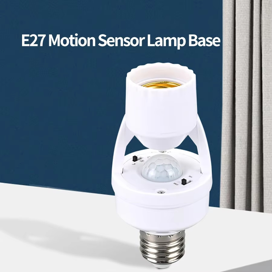 Portalámparas con Sensor de movimiento inteligente, adaptador de Sensor de inducción PIR E27, convertidor de Base de lámpara, interruptor LED automático AC 110V 220V