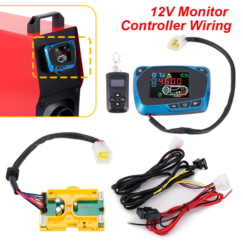 Calentador de aire diésel remoto bidireccional de doble voltaje, 12V/24V, 3KW, 5KW, Monitor LCD, Panel remoto, accesorios de calentador de placa base