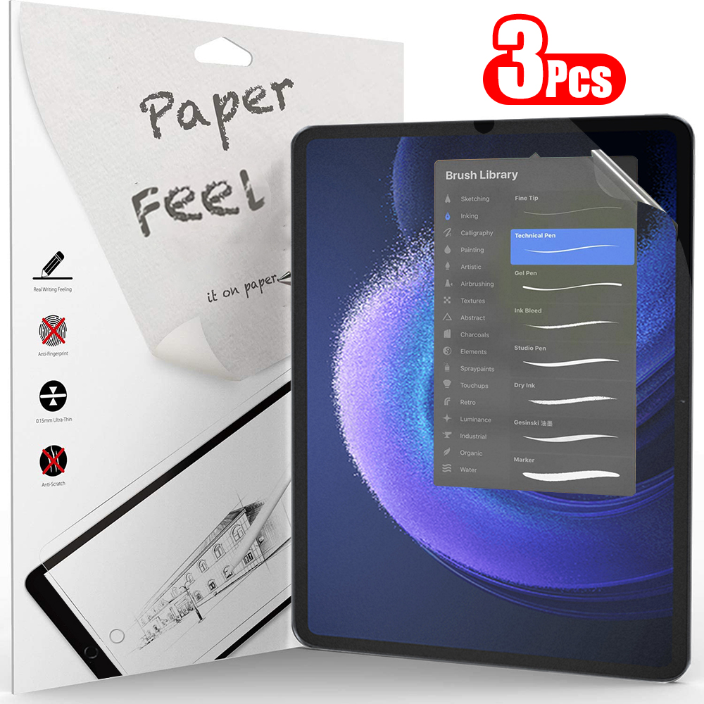 Protector de pantalla de papel para Xiaomi Pad 6, 5 Pro, 11 pulgadas, 6s Pro, 12,4, Redmi Pad Se, película mate para tableta, sin vidrio, 3 uds.