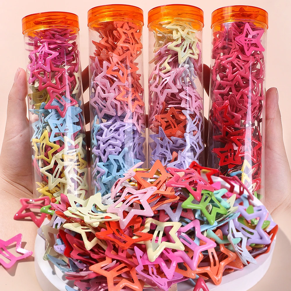 20 grampos de cabelo coloridos estrela bb para meninas crianças lindos cabelo decorar grampos presilhas acessórios para cabelo infantil