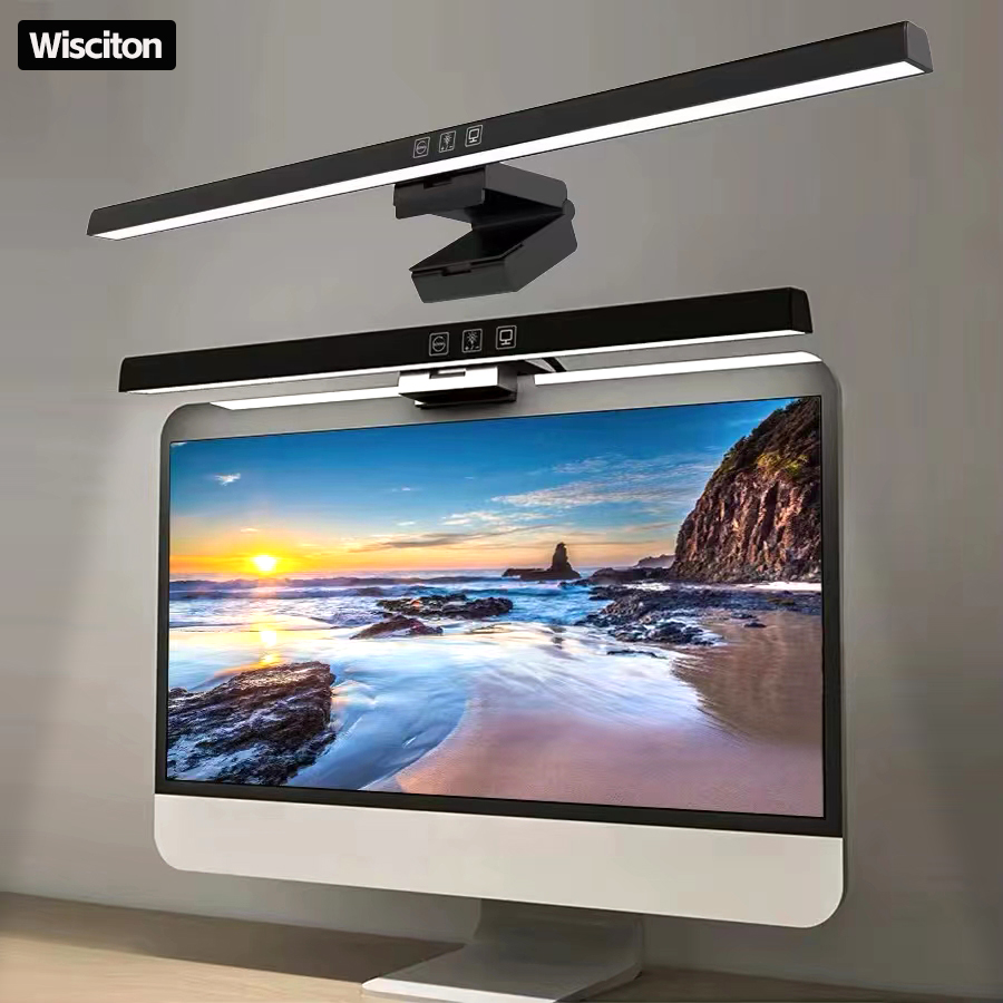 Barra de luz led para monitor de computador, para aprendizagem/leitura/trabalho, escurecimento, iluminação noturna, tela suspensa, lâmpada de proteção para os olhos