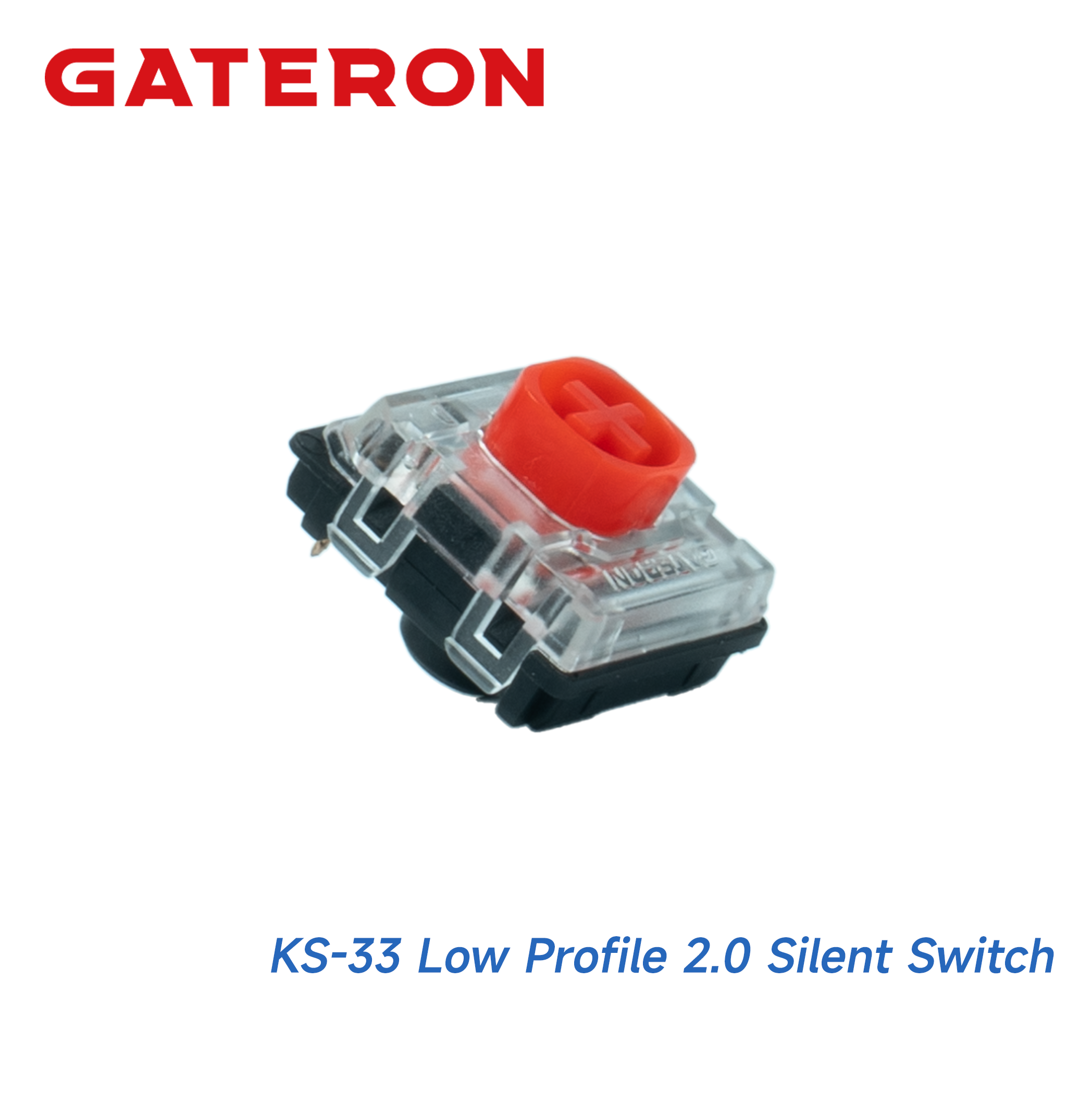 Przełącznik klawiaturowy GATERON KS-33 Low Profile 2.0 Silent Series, 3-pinowy, RGB, personalizowany, DIY, hot-swap, mechaniczny, do klawiatur gamingowych i biurowych.