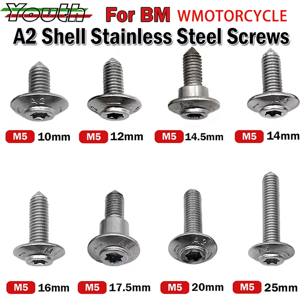 Для R1250GS ADV R1200GS LC R1200RT S1000RR S1000XR C600 C650GT F750GS F850GS R NINE T K1600GTL M5 Винты из нержавеющей стали для обтекателя