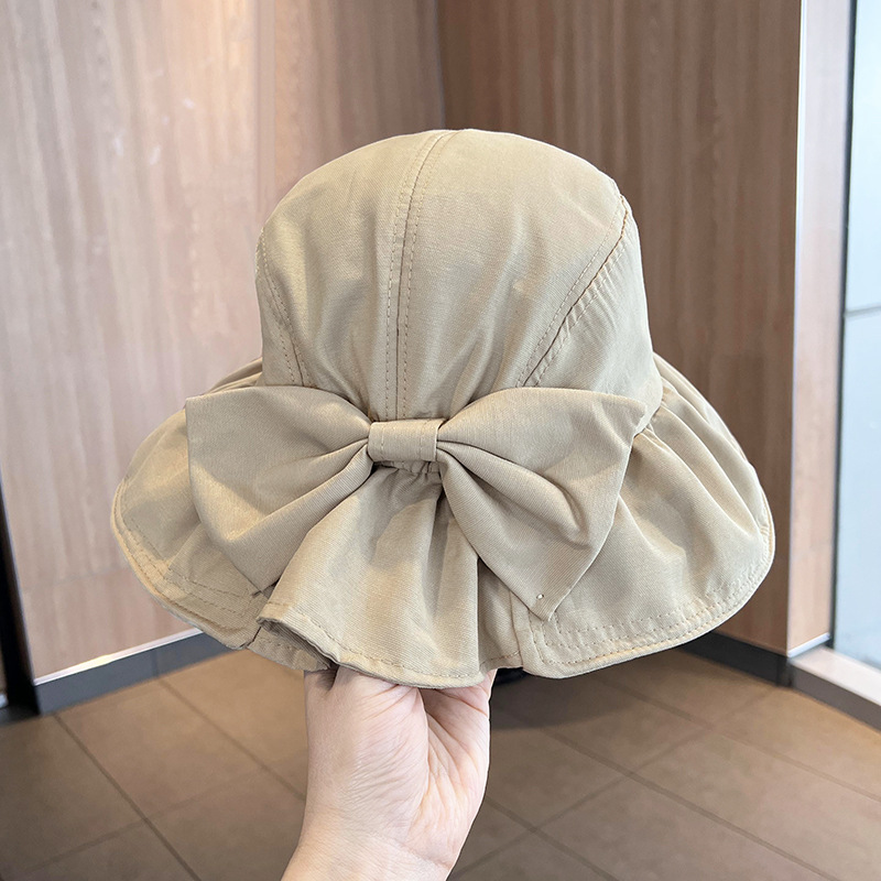 Panama-Hüte für Damen, Sonnenschutz, Windschutz und Atmungsaktivität, Reisehut, Sonnenschutzhut, Schleife, Fischerhut, CapH11