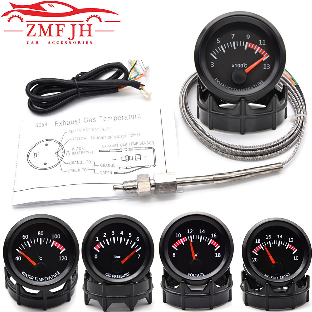 Jauge de gaz d'échappement universelle, 52mm, 2 ", 300 ~ 1300 Celsius, 12V, jauge de température extérieure, EGT, avec capteur, pour voiture