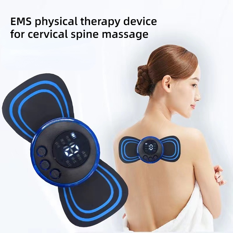 Masajeador eléctrico de pulso para cuello, herramienta de alivio del dolor muscular de espalda Cervical, hombro, pierna, cuerpo, Mini masaje, cojín de relajación, 8 modos, 19 engranajes