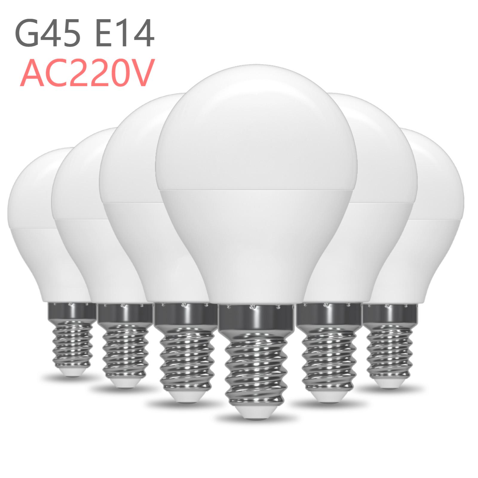 6pcs E14 Golf Ball หลอดไฟ LED 220V 5W ขนาดเล็ก EDISON สกรู G45 หลอดไฟสีขาว 3000 K Cool สีขาว 6500 K ประหยัดพลังงาน SES หลอดไฟ
