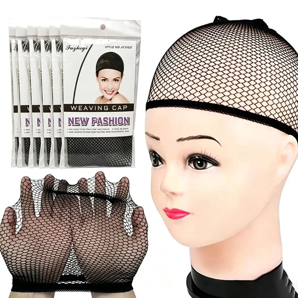1/5/10 pièces Filets à cheveux élastiques extensibles de haute qualité noirs pour la confection de perruques, le cosplay et le tissage de cheveux