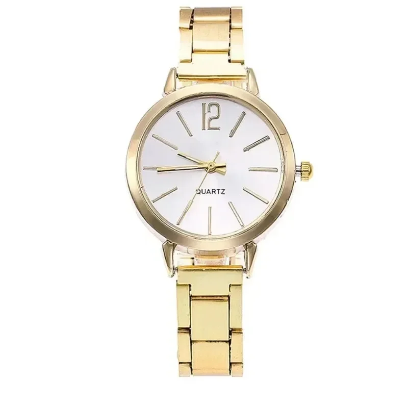 Ladies' Elegant Small Dial Stainless Steel Casual Versatile Quartz Watch with Delicate Digital Hands Watch Girls Clock Gift