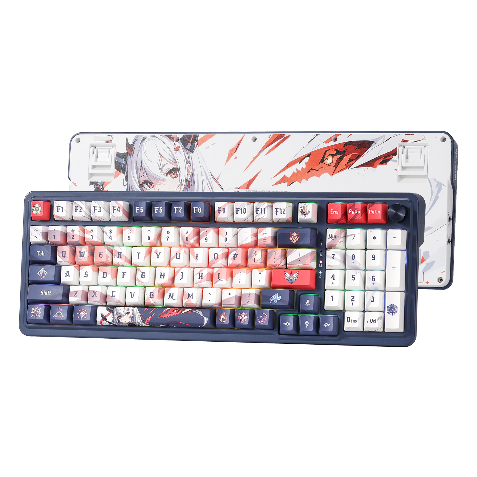 Redragon k686 pro se 98 tasten drahtlose dichtung rgb gaming tastatur, 3-mode anime mechanische tastatur mit/hot-swap-buchse