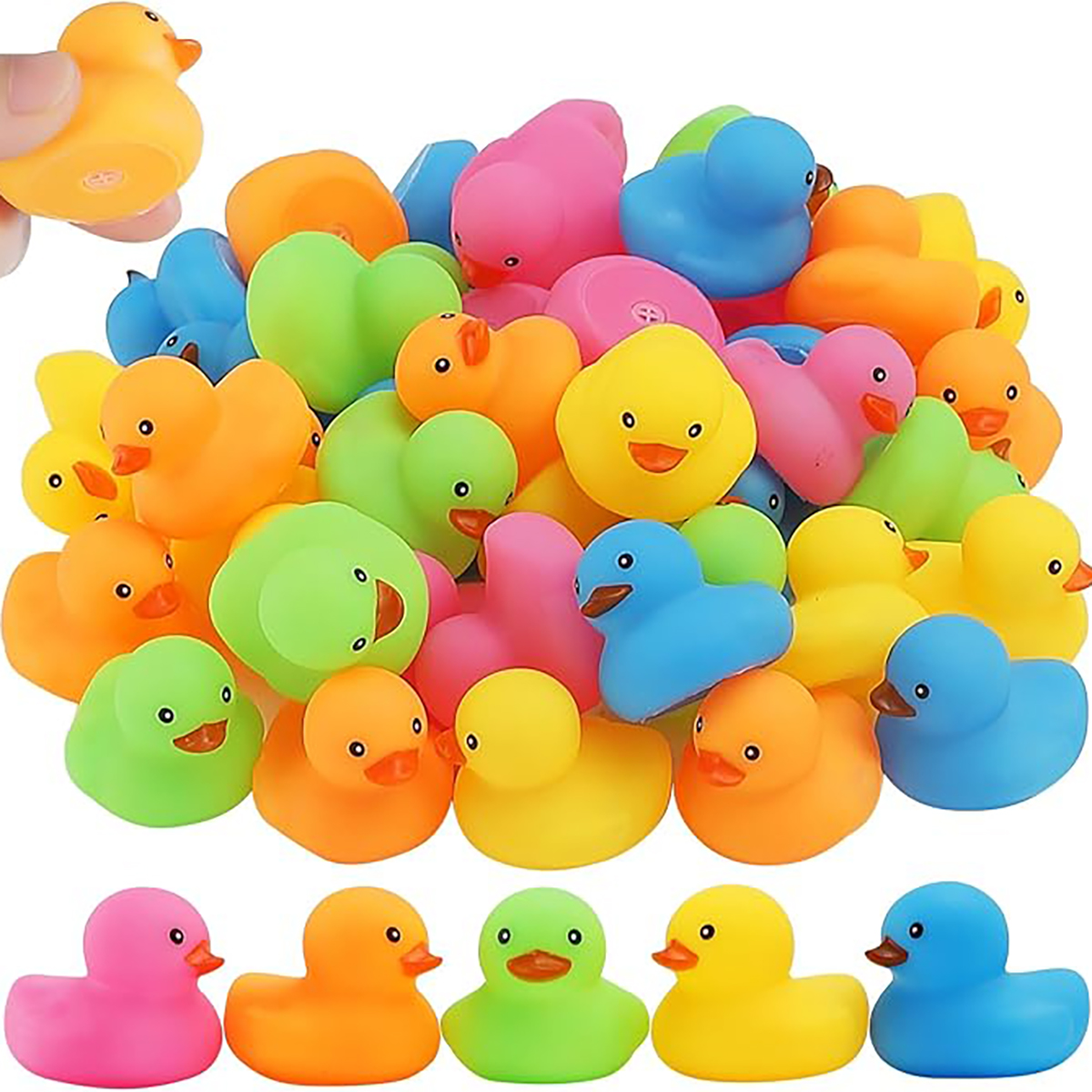 Mini rubber duck beach play toy, multi-color bath duck floating toy, shower birthday party gift, summer beach pool party game