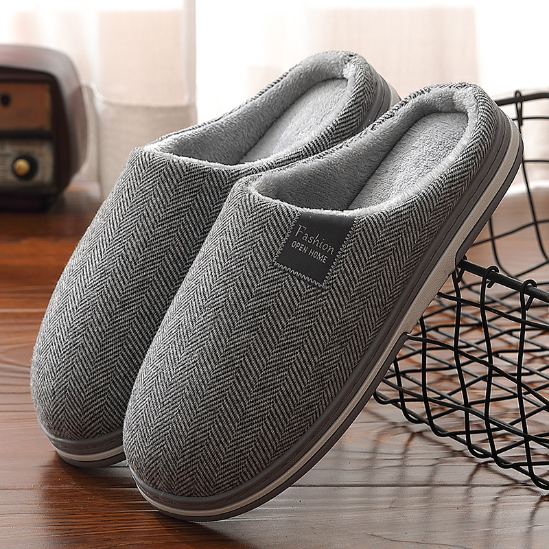 Zapatillas de casa cálidas de talla grande 48 49, zapatos informales de invierno para mujer, chanclas suaves, zapatillas de suelo para parejas, zapatos planos antideslizantes para interior y dormitorio