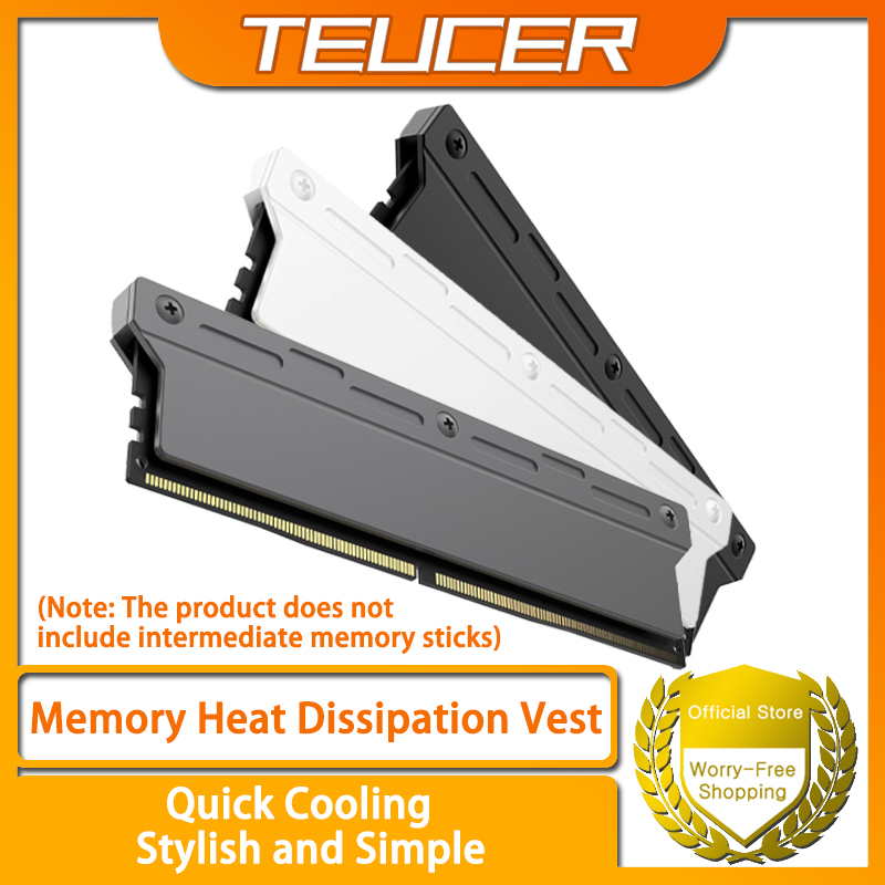 TEUCER RAM Heatsink PC Geheugenkoeling Aluminium Vest Van toepassing op desktopgeheugen DDR2 DDR3 DDR4 DDR5