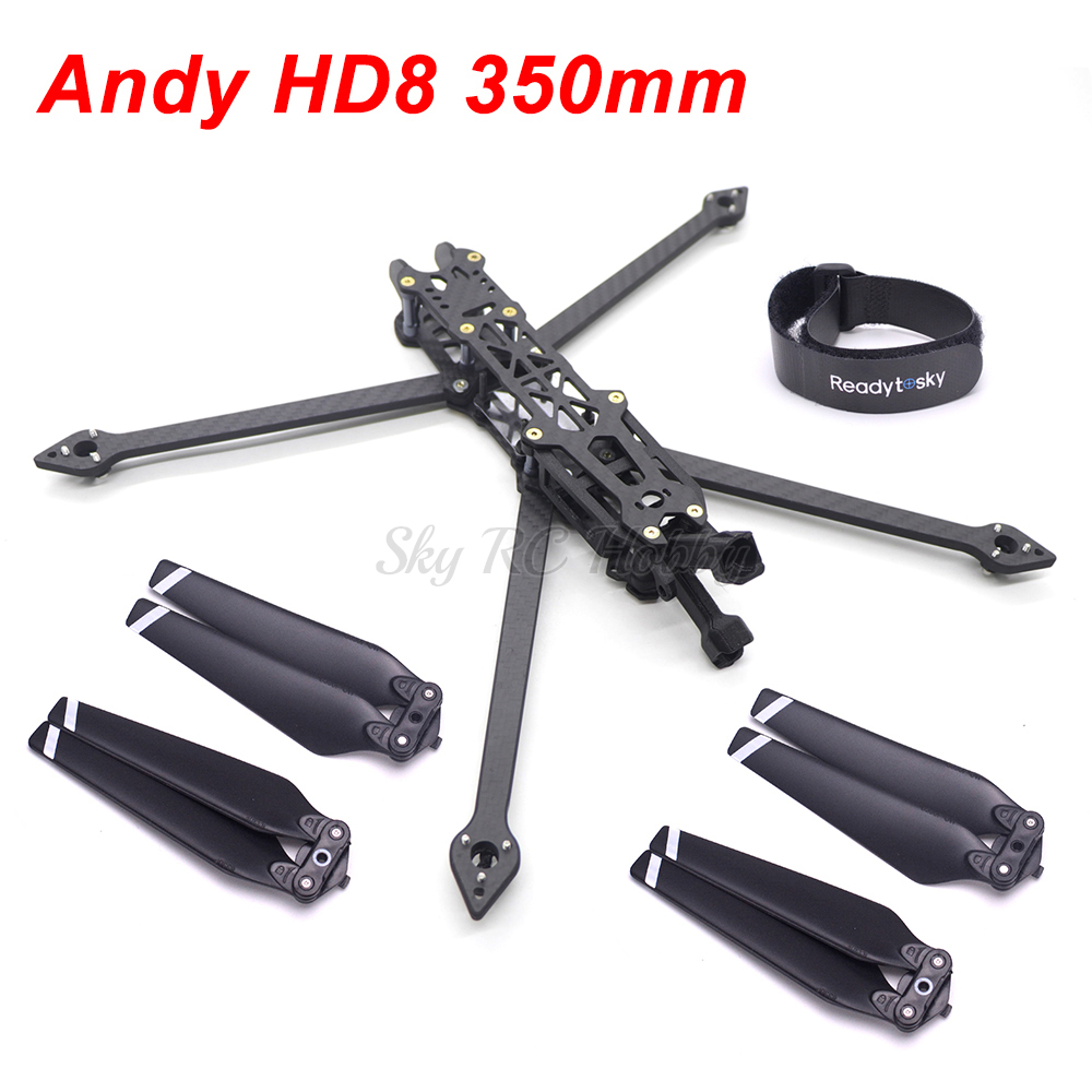 Andy HD8 350Mm 350 8 Inci Kit Bingkai Gaya Bebas Quadcopter dengan Bagian Cetak 3D TPU Lengan 5Mm/Baling-Baling 8330 untuk Drone Balap FPV