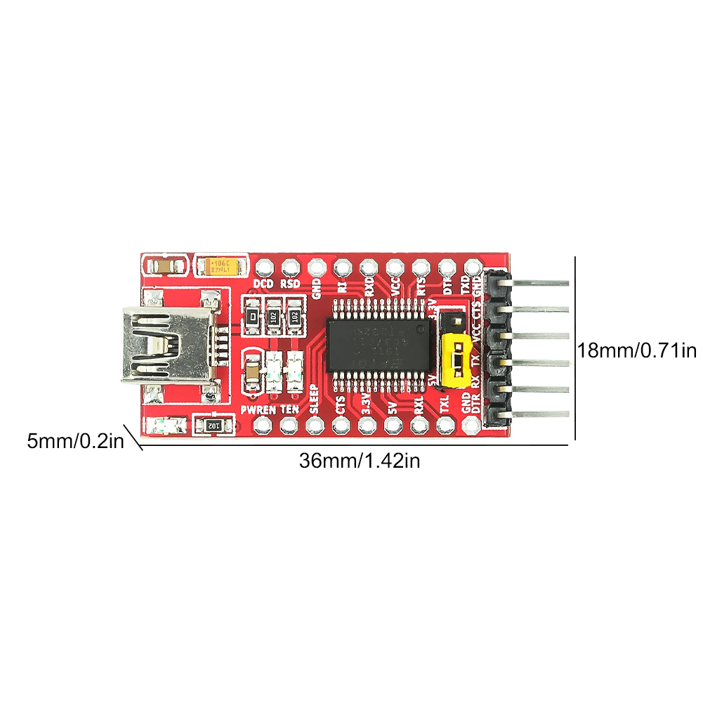 FT232RL FTDI USB do TTL Moduł adaptera szeregowego 3.3V 5.5V FT232 Pro Mini USB do TTL 232 Moduł USB do TTL dla Arduino