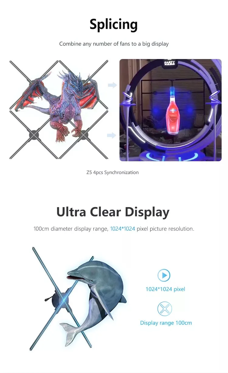 TFL Holographic LED Fan 3D Display for Indoor/Outdoor Use in Education OEM Supplier