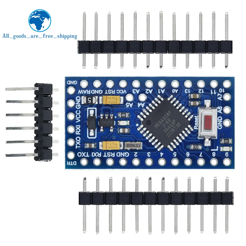 1/5 шт. Pro Mini 328 Mini 3,3 В/8 м 5 В/16 м ATMEGA328 ATMEGA328P-AU 3,3 В/8 МГц 5 В/16 МГц для Arduino