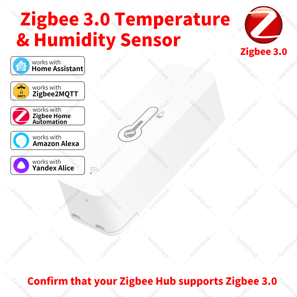 Czujnik temperatury i wilgotności Zigbee 3.0, wymaga huba Zigbee, współpracuje z Home Assistant, Yandex Alexa, ZHA, Zigbee2MQTT
