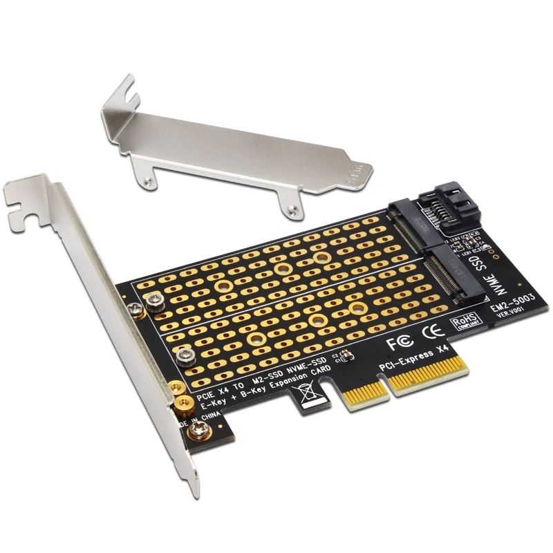 Add On Cards PCIe To M.2 Adapter SATA M.2 SSD PCIe Adapter NVMe/M.2 PCIe Adapter SSD M.2 To SATA PCI-E Card M Key + B Key