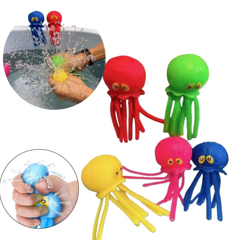 Stressverlichtende knijptoy super schattige wateroctopus knijpbaar bad douche waterspel zwemmen zomer decoratie grappige cadeaus voor volwassenen