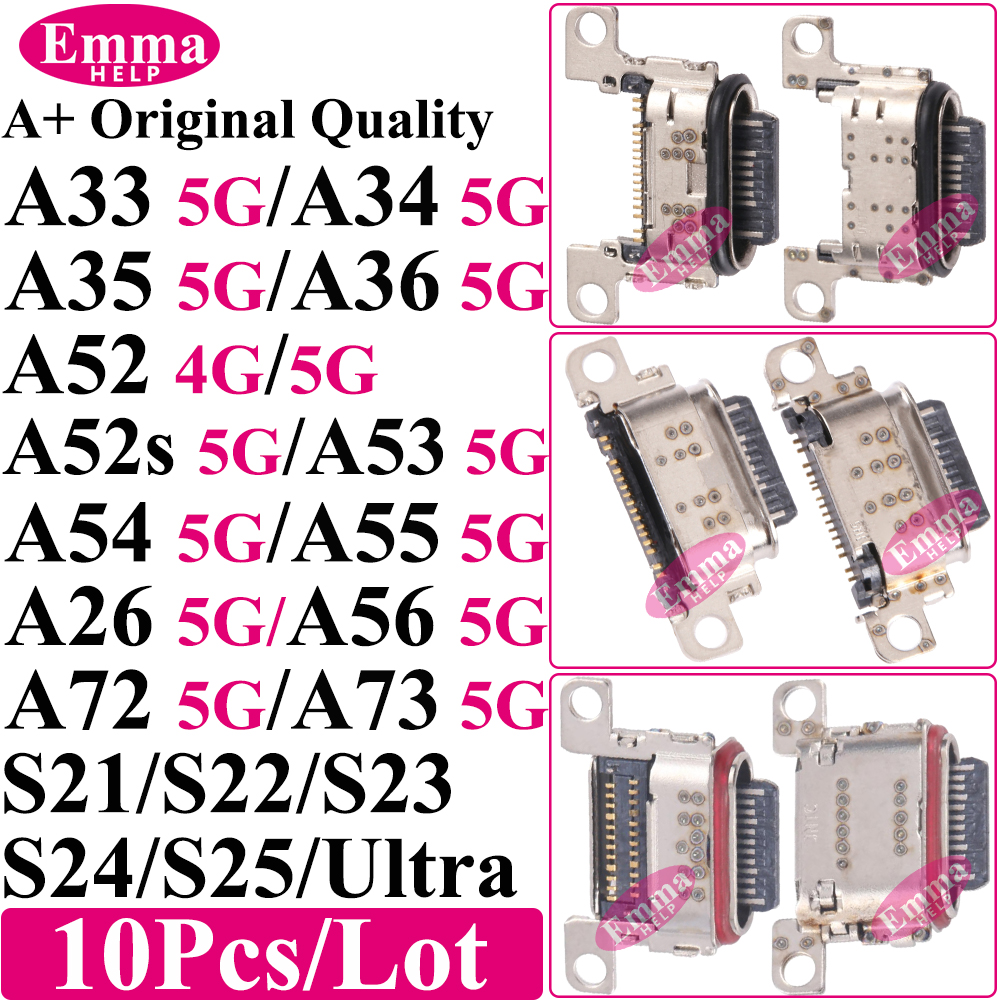 10 шт. разъем Micro USB для мобильной зарядки для Samsung S21 S22 S23 S24 Ultra S25 Plus A26 A33 A34 A35 A52 A53 A54 A55 A56