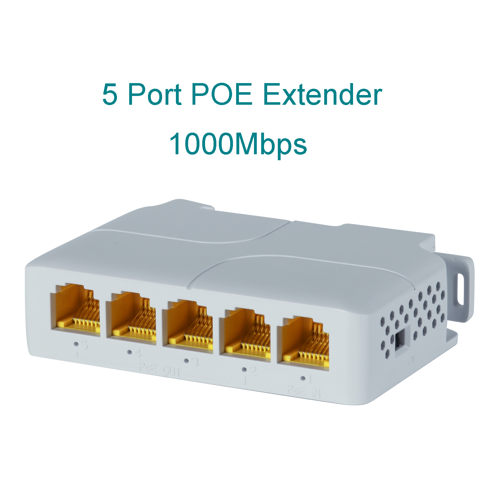 Extension POE Gigabit 5 ports, 100/1000Mbps, 90W, 1 entrée, 4 sorties, répéteur PoE, réseau VLAN sur Rail DIN pour caméra POE 48V, Wierless AP CCTV