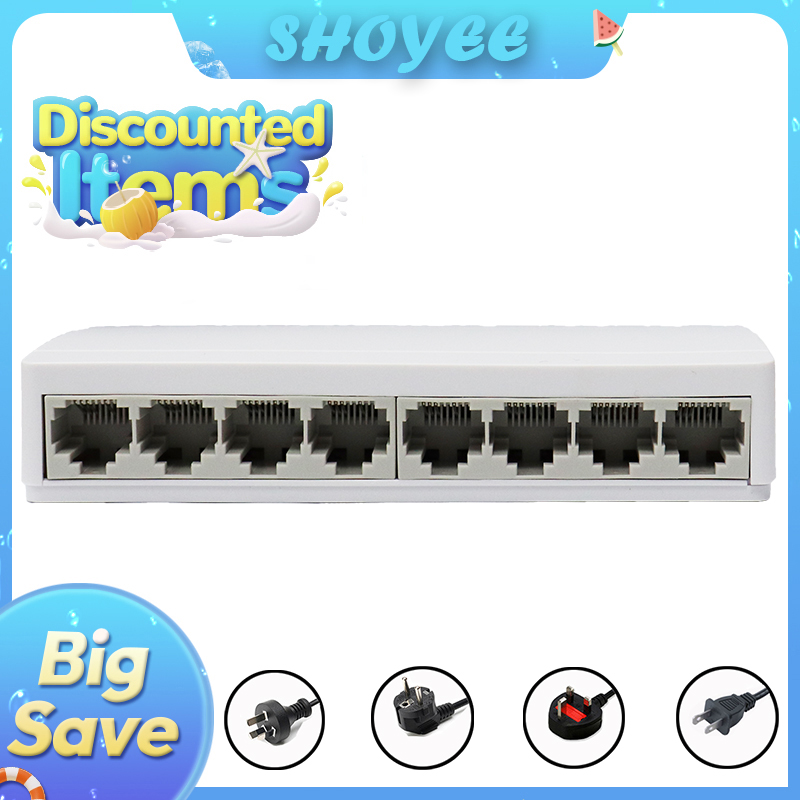 8 Port Gigabit Ethernet Switch10/100/1000Mbps Sakelar Jaringan Desktop, Plug & Play, MDI/MDIX Otomatis, Hub LAN RJ45 untuk Rumah Kantor