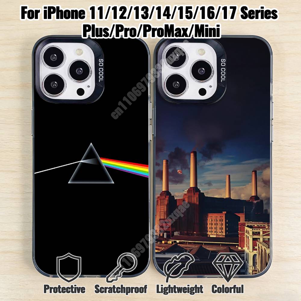 P-Pink F-Floyd Band Album Cover Telefoonhoesje voor iPhone 17 16 Max Mini 15 14 13 Pro Plus 12 11 X XS Air Premium Beschermhoesje