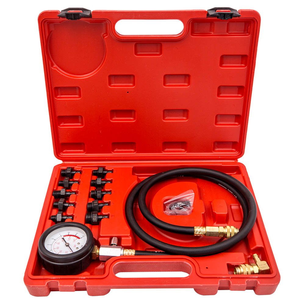 Alat penguji tekanan minyak 0-140PSI, Set penguji diagnostik, perangkat penguji tekanan minyak