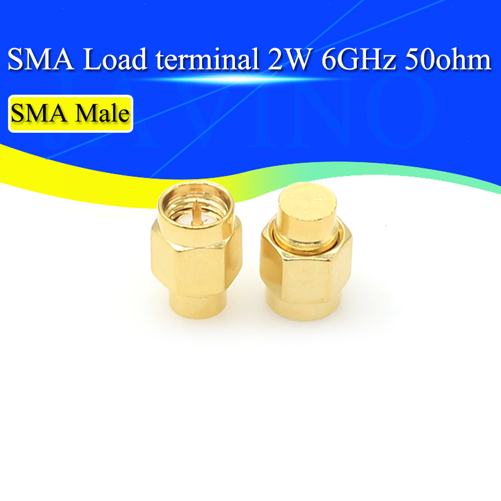 2-20PCS 2W 6GHz 50 ohm SMA ชาย RF Coaxial การสิ้นสุด Dummy Load Gold Plated Cap Connectors อุปกรณ์เสริม