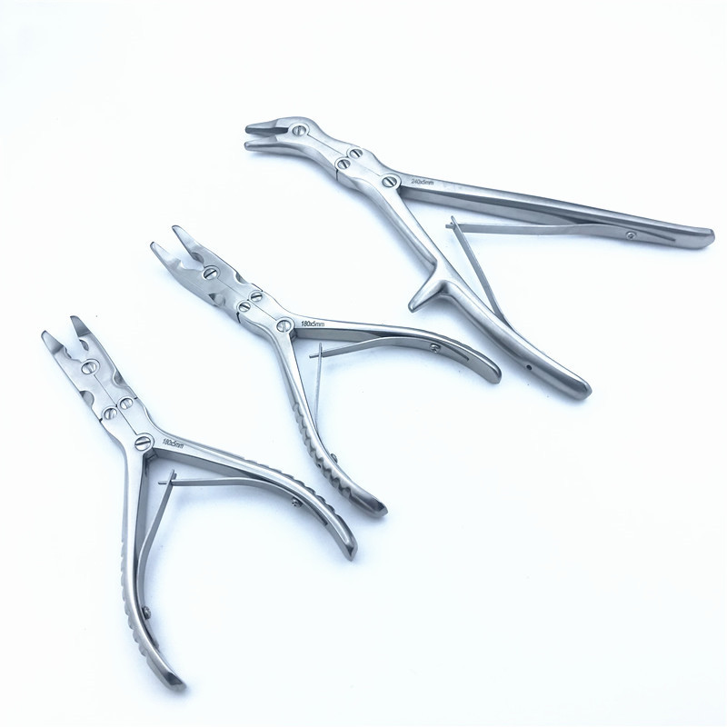 Rongeurs osseux à Double Action, Instruments orthopédiques de 2 à 6mm de Long, 240mm