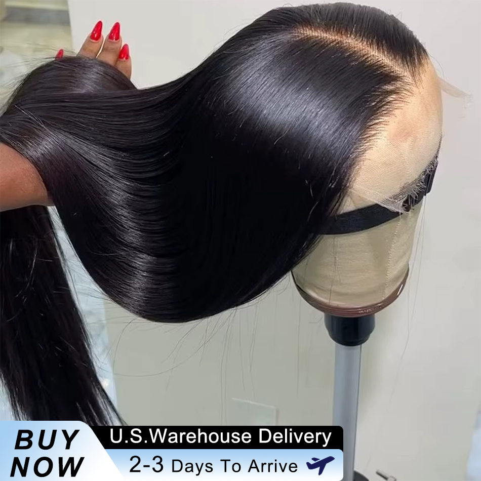 Peruka z prostych ludzkich włosów o długości 40-50 cali, peruka typu 13x6 HD Lace Frontal, peruki z ludzkich włosów o gęstości 250, peruka z włosów Remy z wstępnie wyskubaną koronką typu Lace Front Closure.