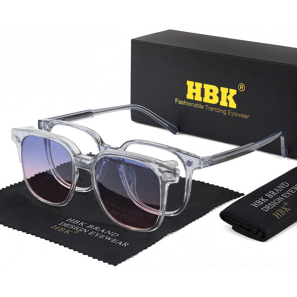 Модные мужские солнцезащитные очки HBK с магнитным креплением, функция откидывания 2-в-1, винтажные поляризованные солнцезащитные очки, декоративные солнцезащитные очки для женщин