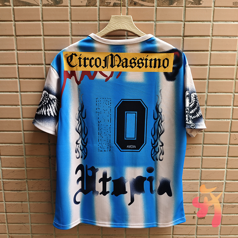 Stock UTOPIA Jersey Mesh Asciugatura rapida Sport scomparsa No.10 Cactus Jack Blu Bianco A strisce Aquila Stampa Uomo Donna Top
