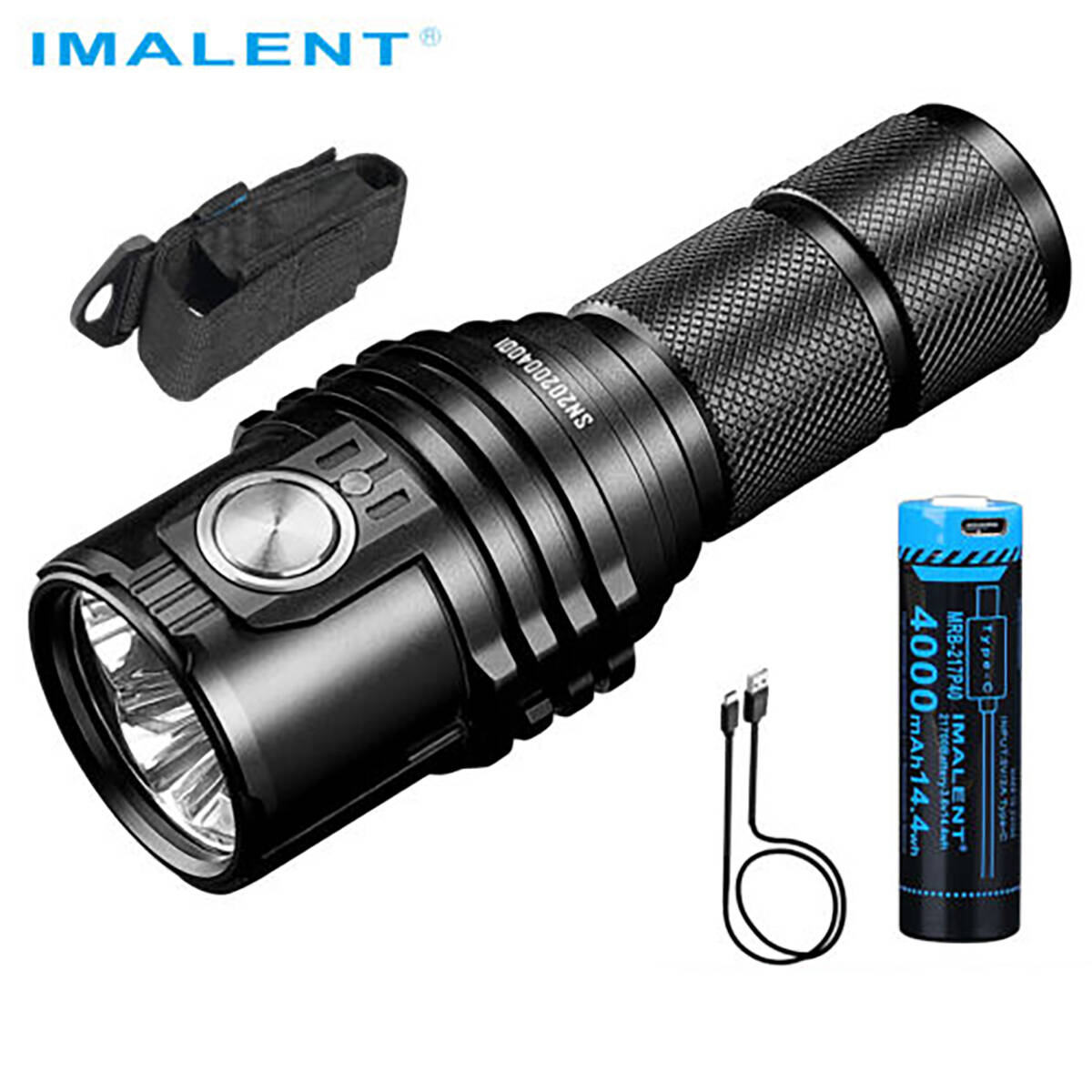 Senter IMALENT MS03 EDC Senter Genggam Isi Ulang 13000 Lumen untuk Petualangan Mendaki Gunung Eksplorasi Luar Ruangan