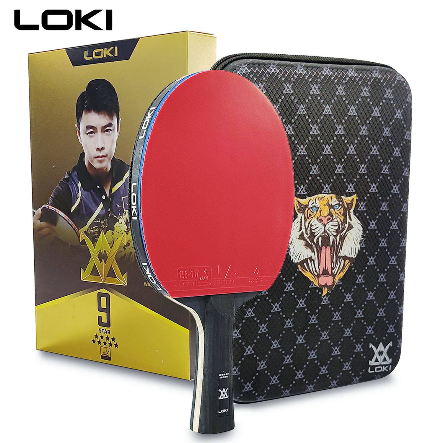 Rakieta do tenisa stołowego LOKI 9 Star Professional 5 + 2 Carbon Ping Pong Paddle 6/7/8/9 Star Ultra Offensive z lepkimi gumkami