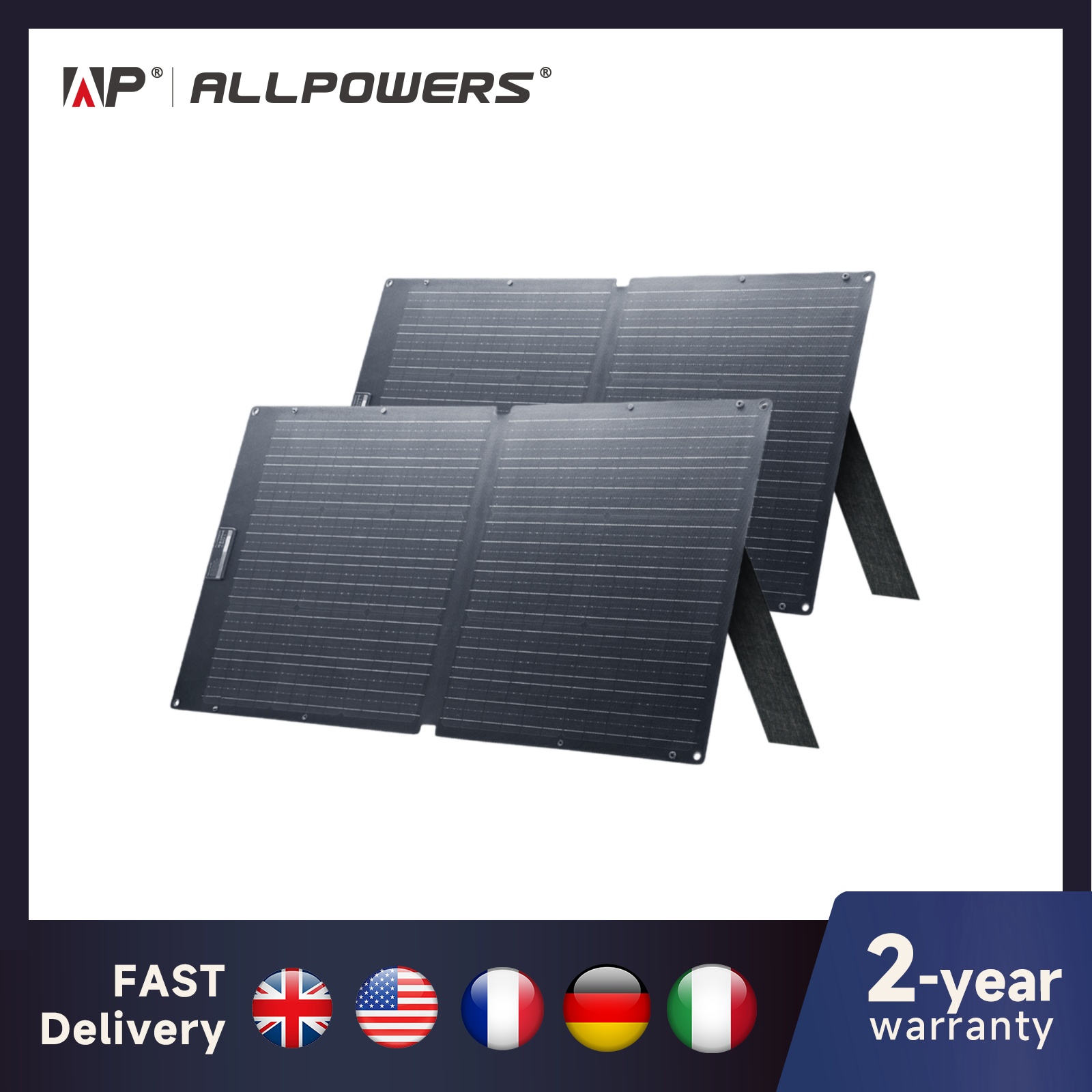 ALLPOWERS SE100 100W Solarpanel 100W/200W IP68 Wasserdichtes Monokristallines Faltbares Solarpanel für Powerstation Outdoor