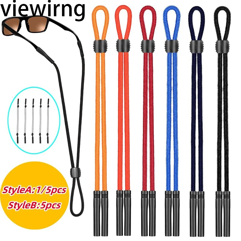 Viewring 1/5 stuks sportbrilband zonnebrilhouder heren dames brillenhouder met verstelbare gespen leesbrilketting